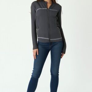 Columbia Women’s Omni-Tech Titanium Black Softshell Zip Up Jacket Fleece Lined S